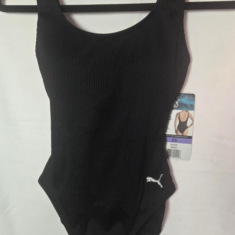 Puma black one piece swimsuit Size XS, UPF, chlorine resistant